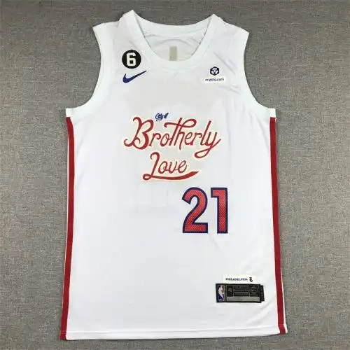 23 season 76ers No. 21 Joel Embiid City version white