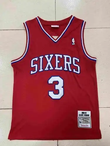 76ers No. 3 Allen Iverson Retro PH Red