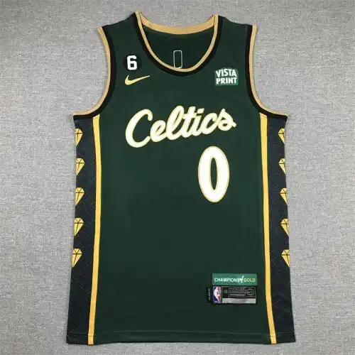 Season 23 Celtics No. 0 Jason Tatum City Edition Green