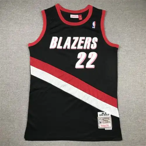 Trail Blazers No. 22 Clyde Drexler Retro Black
