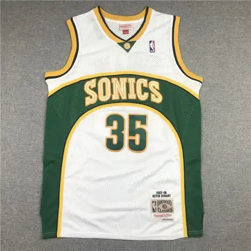 Supersonics No. 35 Kevin Durant Retro White