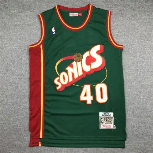 Supersonics No. 40 Sean Camp Retro Green Red Edge