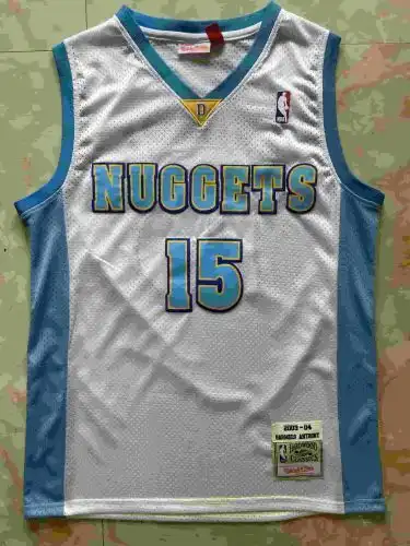 Nuggets No. 15 Cameron Anthony Retro White