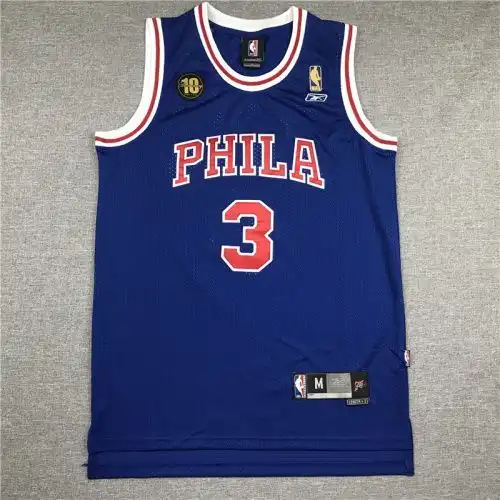 76ers No. 3 Allen Iverson 10th anniversary blue