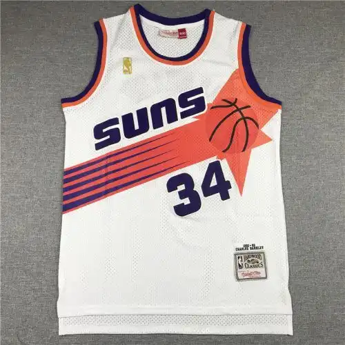 Suns No. 34 Charles Barkley Gold Label Retro White