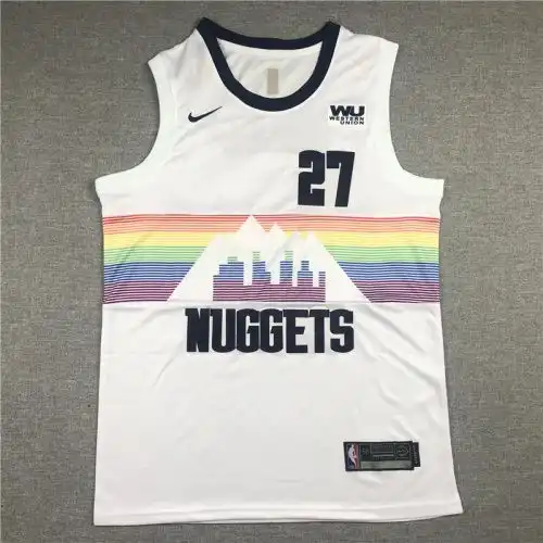Nuggets No. 27 Jamal Murray Snow Mountain City Edition White