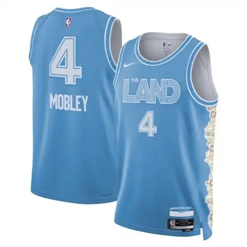 25th season Cavaliers No. 4 Evan Mobley City version blue