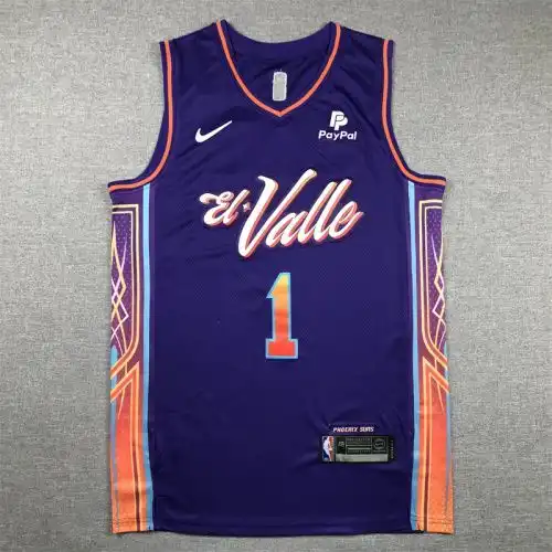 24th season Suns No. 1 Devin Booker City version Purple