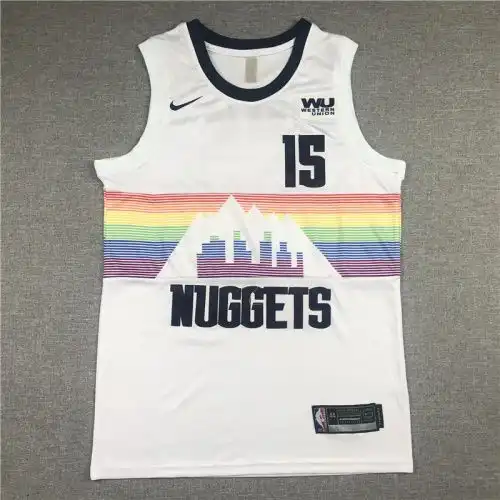 Nuggets No. 15 Nikola Jokic Snow Mountain Edition City Edition White
