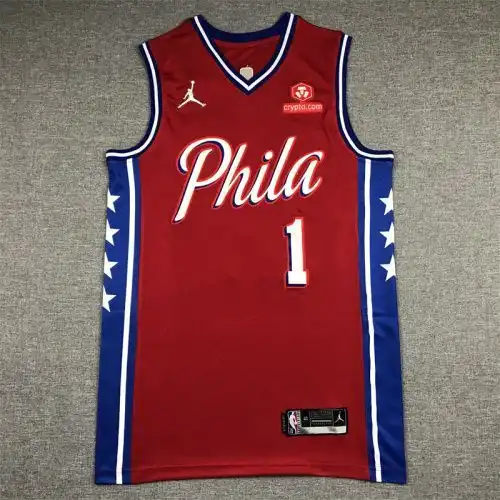 76ers No. 1 James Harden Red