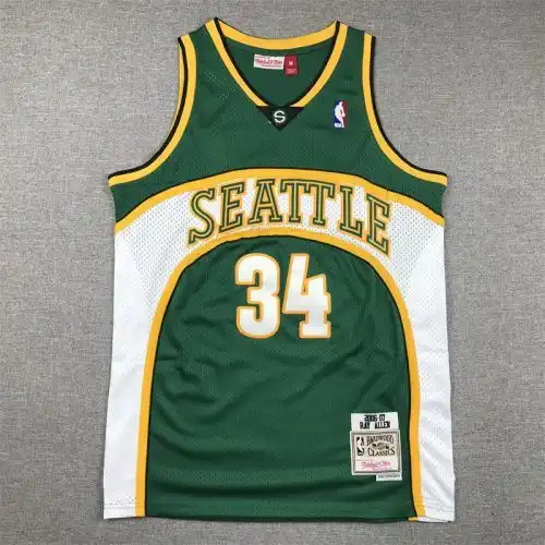 Supersonics No. 34 Ray Allen Retro Green