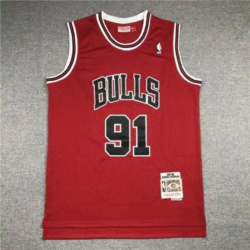 Bulls No. 91 Dennis Rodman Retro Red
