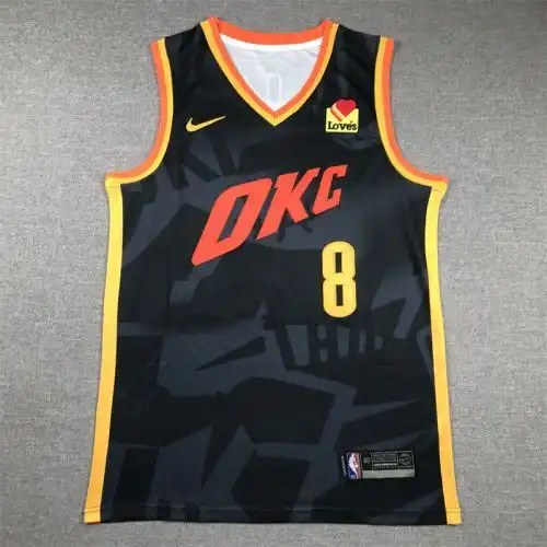 24th season Thunder No. 8 Jaylen Williams Black City Edition