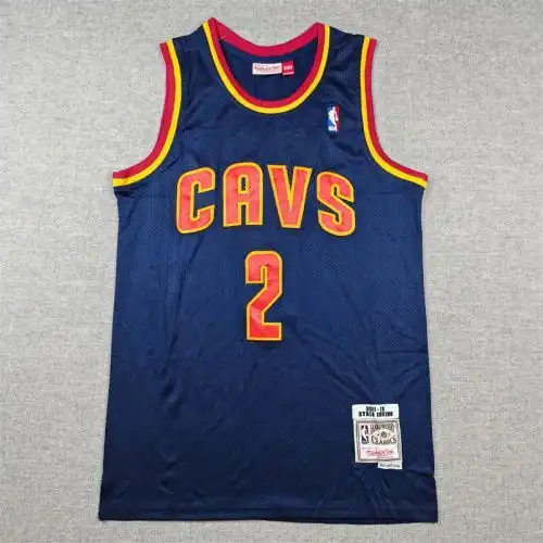 Cavaliers No. 2 Kyrie Irving Retro Dark Blue