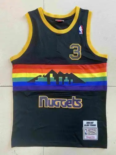 Nuggets No. 3 Allen Iverson Retro Snow Mountain Black