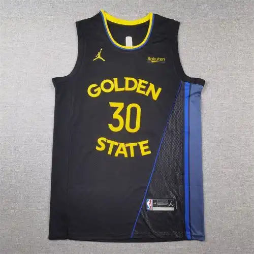 25th season Warriors No. 30 Stephen Curry Announcement Edition Black