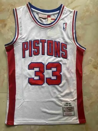 Pistons No. 33 ｇｒａｎｔ Hill Retro White