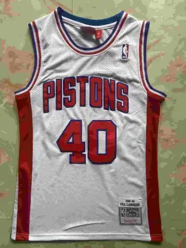 Pistons No. 40 Bill Ranbill Retro White