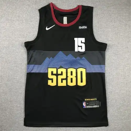 24 season Nuggets No. 15 Nikola Jokic City version black