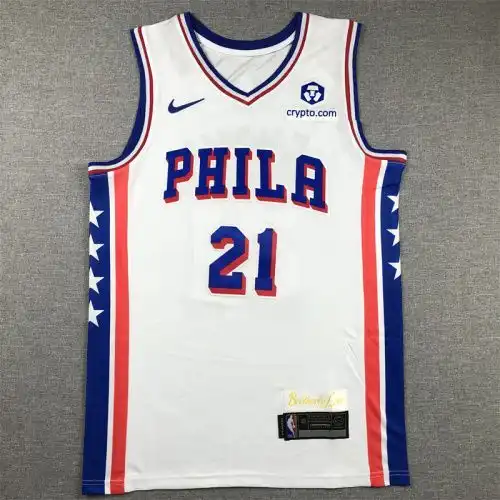 76ers No. 21 Joel Embiid White