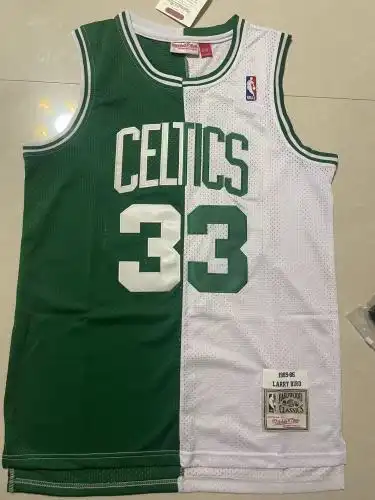 Celtics No. 33 Larry Joe Bird Retro Spliced ​​Green White