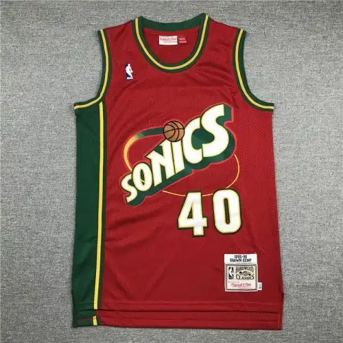 Supersonics No. 40 Sean Camp Retro Red and Green Side