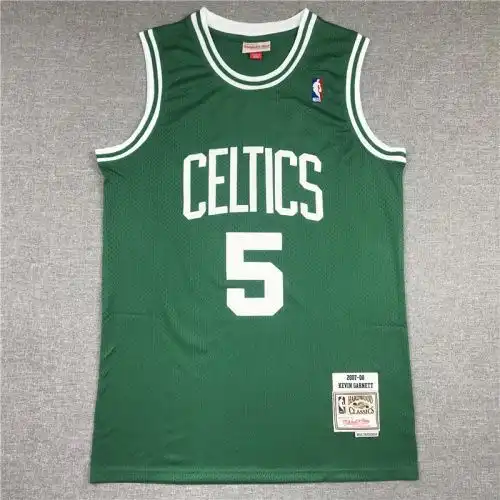 Celtics No. 5 Kevin Garnett Retro Green