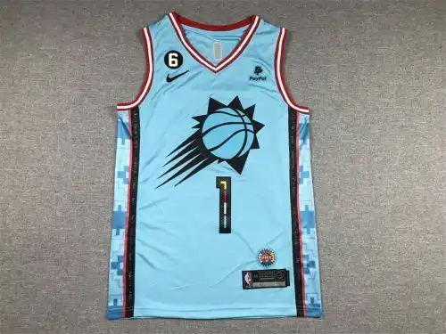 23 season Suns No. 1 Devin Booker City version light blue