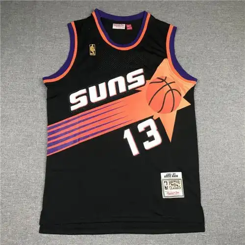 Suns No. 13 Steve Nash Gold Band Retro Black
