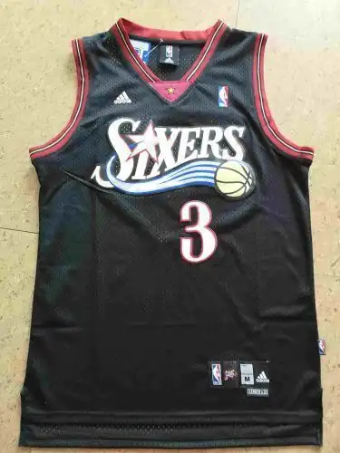 76ers No. 3 Allen Iverson Retro Black