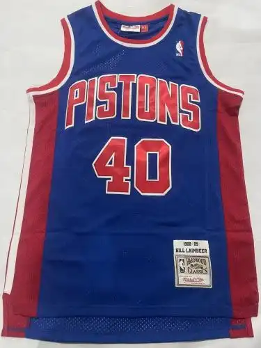 Pistons No. 40 Bill Ranbill Retro Blue