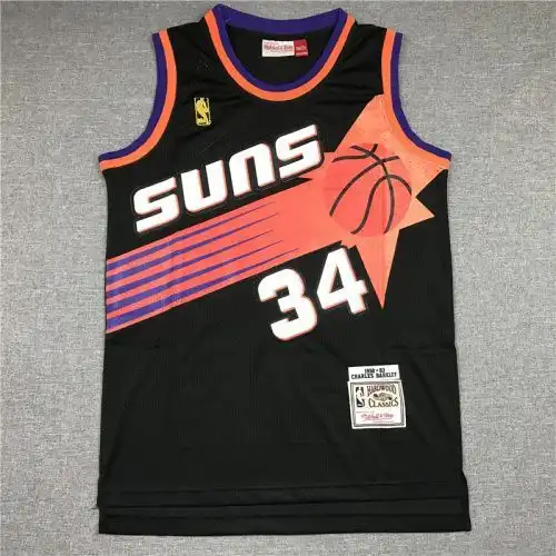 Suns No. 34 Charles Barkley Gold Label Retro Black