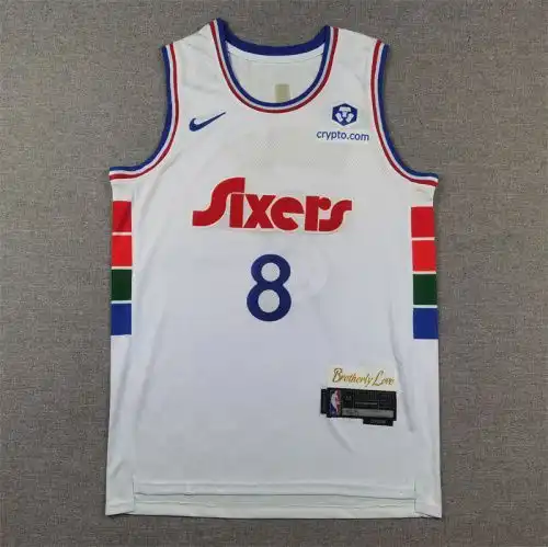 25th season 76ers No. 8 Paul George City version white