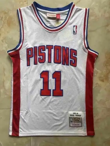 Pistons No. 11 Isaiah Thomas Retro White