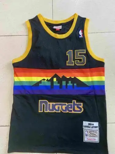 Nuggets No. 15 Cameron Anthony Retro Snow Mountain Black