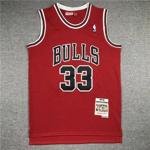 Bulls No. 33 Scottie Pippen Retro Red