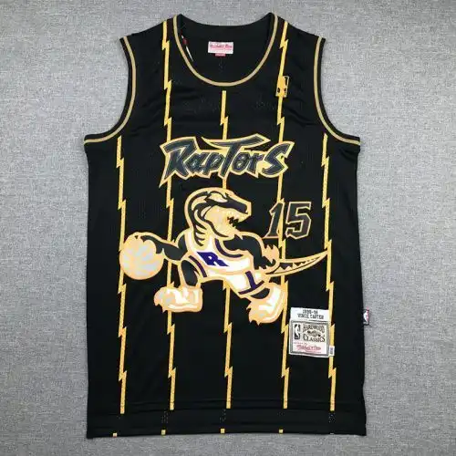 Raptors No. 15 Vince Carter Retro Black Gold
