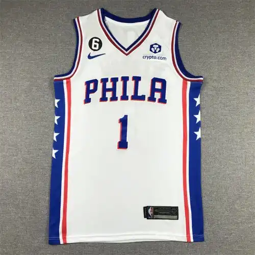 76ers No. 1 James Harden White
