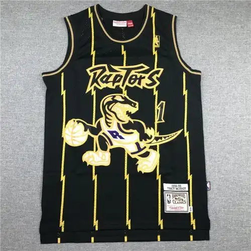Raptors No. 1 Tracy McGrady Retro Black Gold