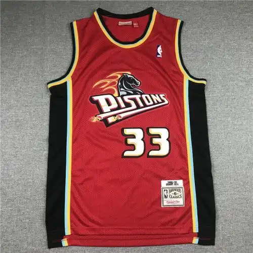 Pistons No. 33 ｇｒａｎｔ Hill Big Head Horse Retro Red