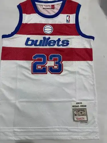 Wizards No. 23 Michael Jordan Bullet Retro White