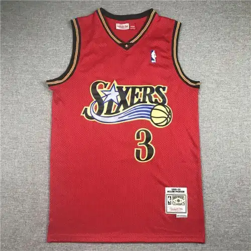 76ers No. 3 Allen Iverson Retro Earth Red