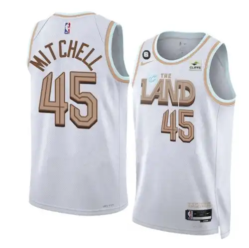 22 season Cavaliers No. 45 Mitchell City Edition White