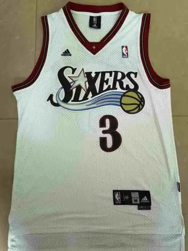 76ers No. 3 Allen Iverson Retro White