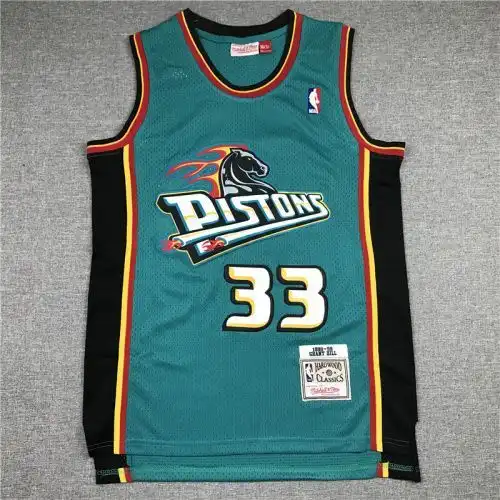 Pistons No. 33 ｇｒａｎｔ Hill Big Head Horse Retro Green