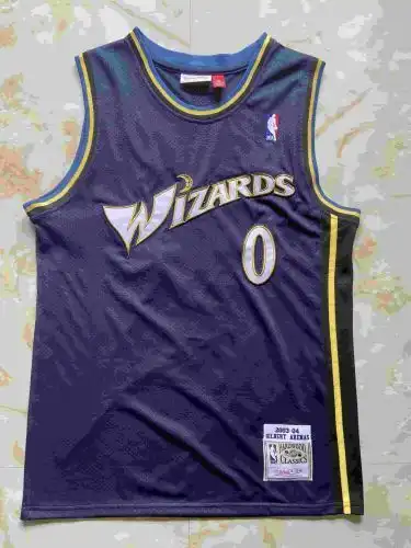 Wizards No. 0 Gilbert Arenas Retro Dark Blue