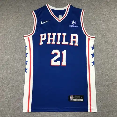 76ers No. 21 Joel Embiid Blue