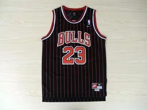 Bulls No. 23 Michael Jordan Mesh Black and Red Bars