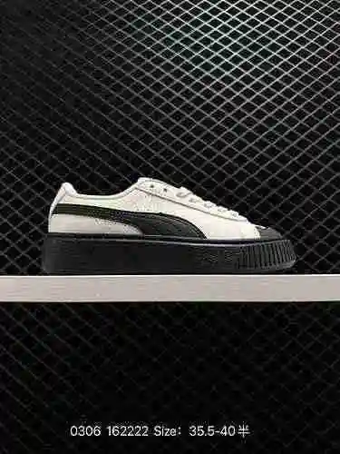 Puma Basket Platform Scallop Rihanna, zapatos casuales de tabla de esponja con suela gruesa para muj