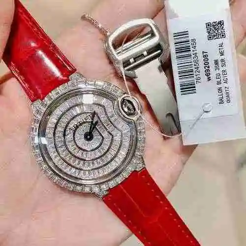 Blue balloon square diamond gypsophila ladies watch[
